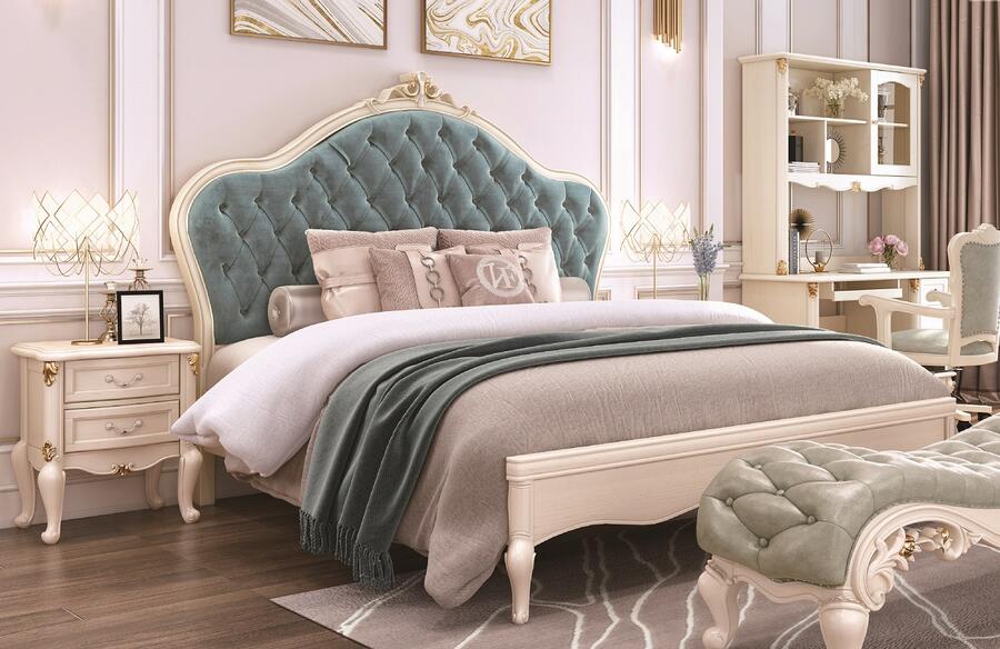 KT-3502BD-1800プリンセス・お姫様・姫系彫刻付高級ベッド(マットレスなし)